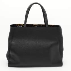 Pre Owned Fendi Black Leather Medium 2Jours Tote