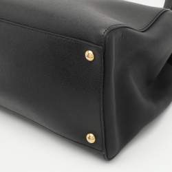 Pre Owned Fendi Black Leather Medium 2Jours Tote