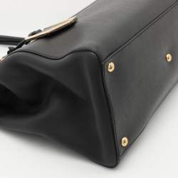 Pre Owned Fendi Black Leather Medium 2Jours Tote