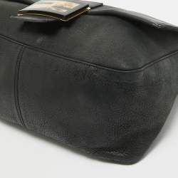 Pre Owned Fendi Black Iridescent Leather Large Mamma Forever Flap Shoulder Bag