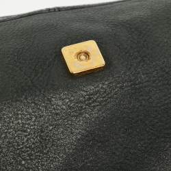 Pre Owned Fendi Black Iridescent Leather Large Mamma Forever Flap Shoulder Bag