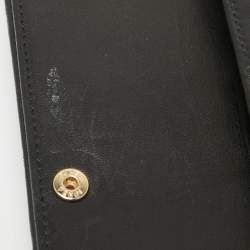 Pre Owned Fendi Black Embossed Leather Wallet On Chain