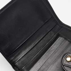 Pre Owned Fendi Black/Tobacco Zucca Canvas and Leather French Wallet