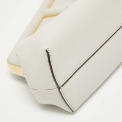 Fendi Grey Leather Small Fendi First Clutch
