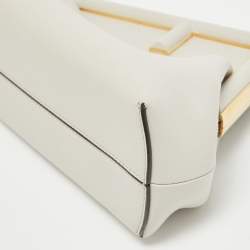 Fendi Grey Leather Small Fendi First Clutch