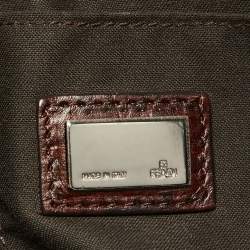 Fendi Black/Beige Coated Fabric Large Mixed Media Satchel