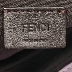 Fendi Lavender FF Logo Embossed Leather Mini Baguette Bag