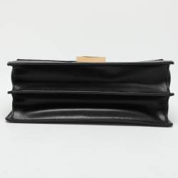 Pre Owned Fendi Black/Brown FF Embossed Leather Kan U Top Handle Bag