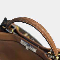Pre Owned Fendi Brown Leather Medium Peekaboo Bag