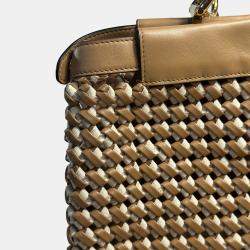 Fendi Brown And Nude Peekaboo Medium Bag