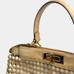 Fendi Brown And Nude Peekaboo Medium Bag