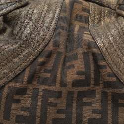 Pre Owned حقيبة فندي بيبي سباي جلد وكانفاس توباكو زوكا