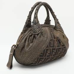 Pre Owned حقيبة فندي بيبي سباي جلد وكانفاس توباكو زوكا