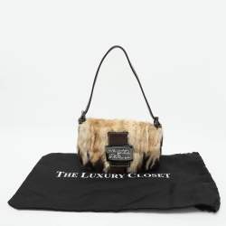 Pre Owned Fendi Beige/Brown Calf Hair Mama Baguette Shoulder Bag