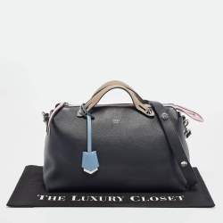 Fendi Blue/Pink Leather Large By The Way Boston Bag