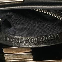 Fendi Black Leather Multicolor Studs Mini Peekaboo Top Handle Bag