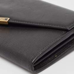 Fendi Black Leather 2Jours Continental Wallet