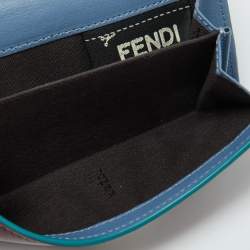 Pre Owned Fendi Burgundy Leather Peekaboo Trifold Wallet