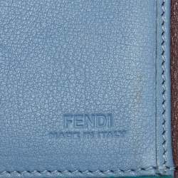 Pre Owned Fendi Burgundy Leather Peekaboo Trifold Wallet