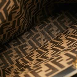 Fendi Grey Leather Large Peekaboo Top Handle Bag