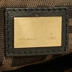 Fendi Grey Leather Large Peekaboo Top Handle Bag