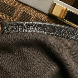 Fendi Grey Leather Large Peekaboo Top Handle Bag