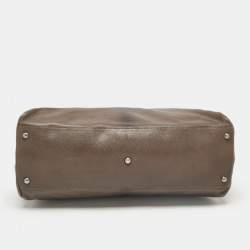 Fendi Grey Leather Large Peekaboo Top Handle Bag