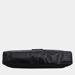 Fendi Black Patent Leather Baguette Clutch Bag