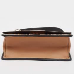 Pre Owned Fendi Brown/Black Zucca Embossed Leather Kan I F Top Handle Bag