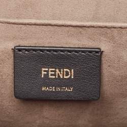 Pre Owned Fendi Brown/Black Zucca Embossed Leather Kan I F Top Handle Bag