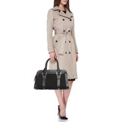 Fendi Black Canvas and Leather Selleria Embellished Satchel