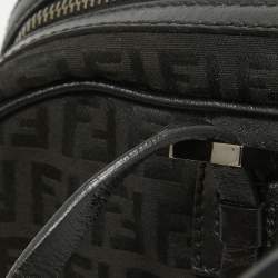 Fendi Black Zuchinno Fabric and Leather Zip Satchel