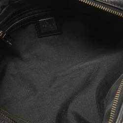 Fendi Black Zuchinno Fabric and Leather Zip Satchel