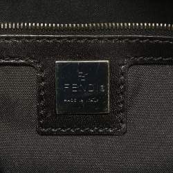Fendi Black Zuchinno Fabric and Leather Zip Satchel