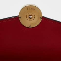 Fendi Red/Brown Zucca Leather F is Fendi Continental Wallet