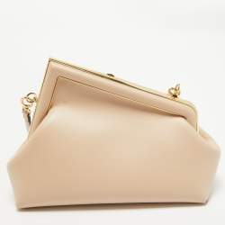 Fendi Peach Leather Small First Shoulder Bag