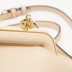 Fendi Peach Leather Small First Shoulder Bag