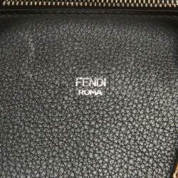 Pre Owned Fendi Black/Beige Leather and Python Small By The Way Shoulder Bag