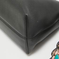 Pre Owned Fendi Black/Beige Leather and Python Small By The Way Shoulder Bag