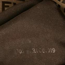 Pre Owned Fendi Beige/Brown Zucchino Fabric and Leather Baguette Bag