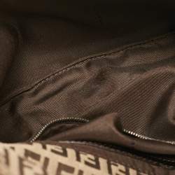 Pre Owned Fendi Beige/Brown Zucchino Fabric and Leather Baguette Bag