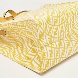 Fendi x Sarah Coleman Yellow FF Vertigo Canvas and Leather Shopper Tote