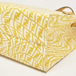 Fendi x Sarah Coleman Yellow FF Vertigo Canvas and Leather Shopper Tote