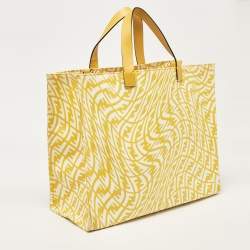 Fendi x Sarah Coleman Yellow FF Vertigo Canvas and Leather Shopper Tote