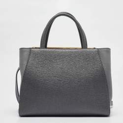 Fendi Grey Leather Petite Sac 2jours Tote