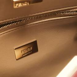 Pre Owned Fendi Red Leather Peekaboo Essentially Top Handle Bag