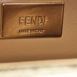 Pre Owned Fendi Red Leather Peekaboo Essentially Top Handle Bag