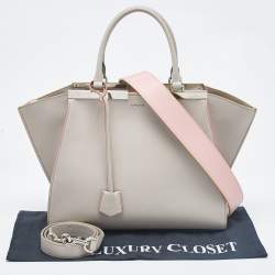 Pre Owned Fendi Grey Leather Medium 3Jours Tote