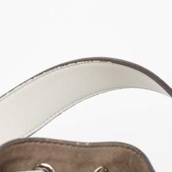 Pre Owned Fendi Silver Karung Leather Mini Mon Tresor Bucket Bag