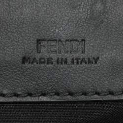 Fendi Brown FF Coated Canvas Large Zip Wristlet Clutch